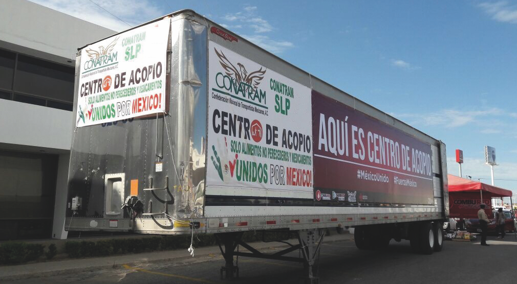 Transportistas Unidos, CONATRAM continúa ayudando a Morelos y Chiapas.